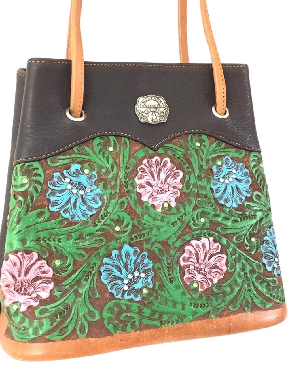 Montana Silversmiths Bag Western Floral Colorful Floral Cowgirl Handbag